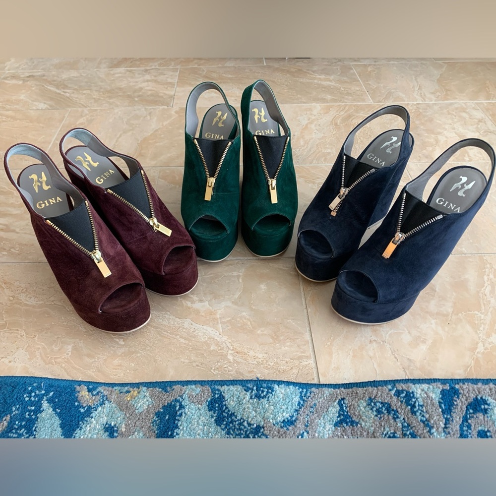 GINA Suede Wedge Shoes 7 1/2 $45/ea.